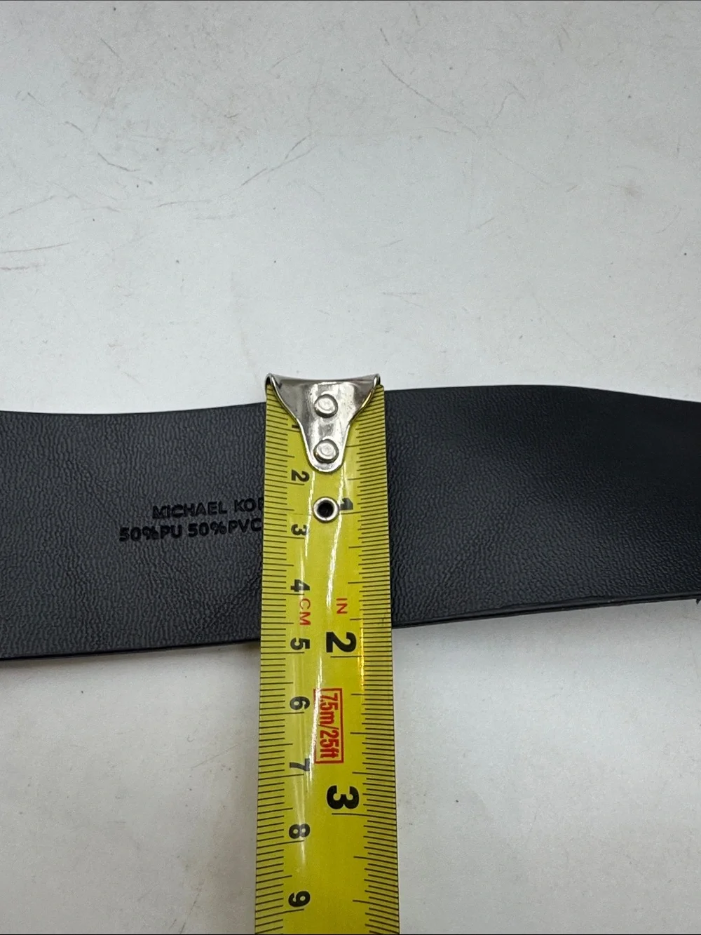 Michael Kors Classic Black Leather Belt with Gold Buckle Size L